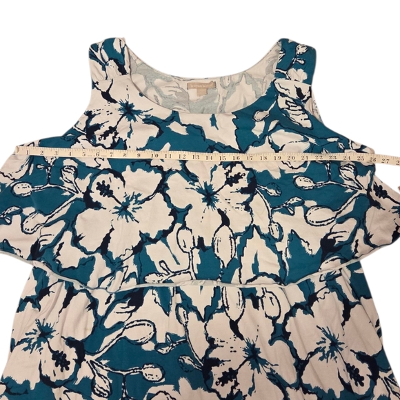 Woman Within 2X 26/28 Cotton Stretch Knit Tiered Maxi Dress Floral Sleeveless - Picture 6 of 9